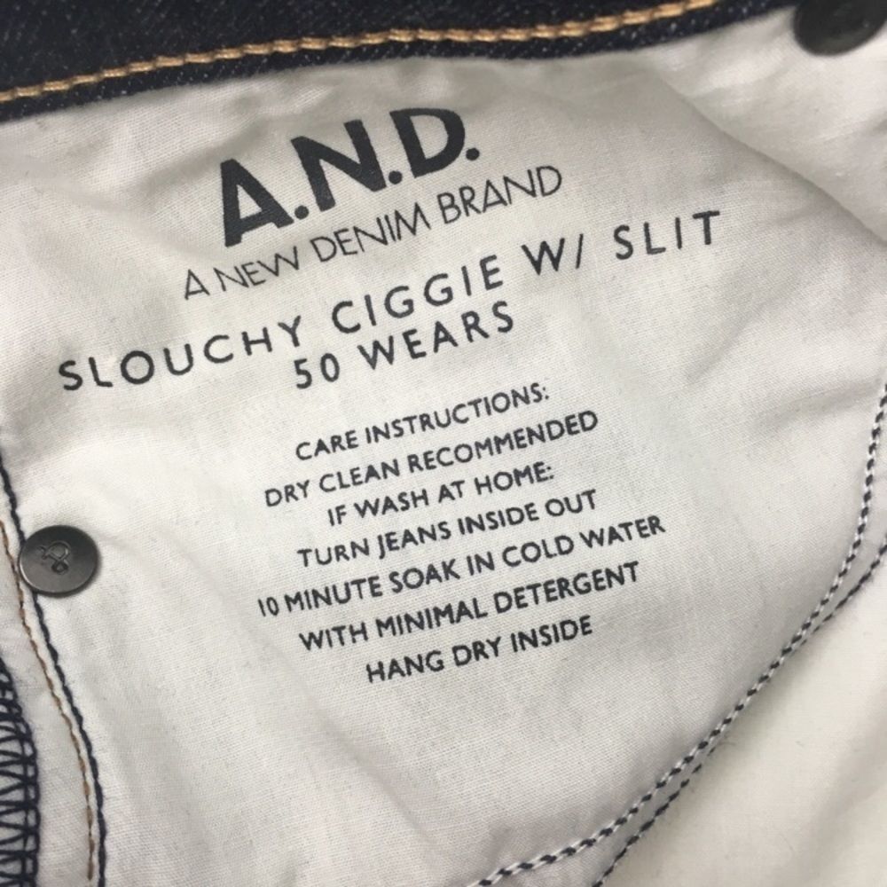 A.N.D. Slouchy Ciggie W/Slit Jeans Size 27 New! - Picture 8 of 10